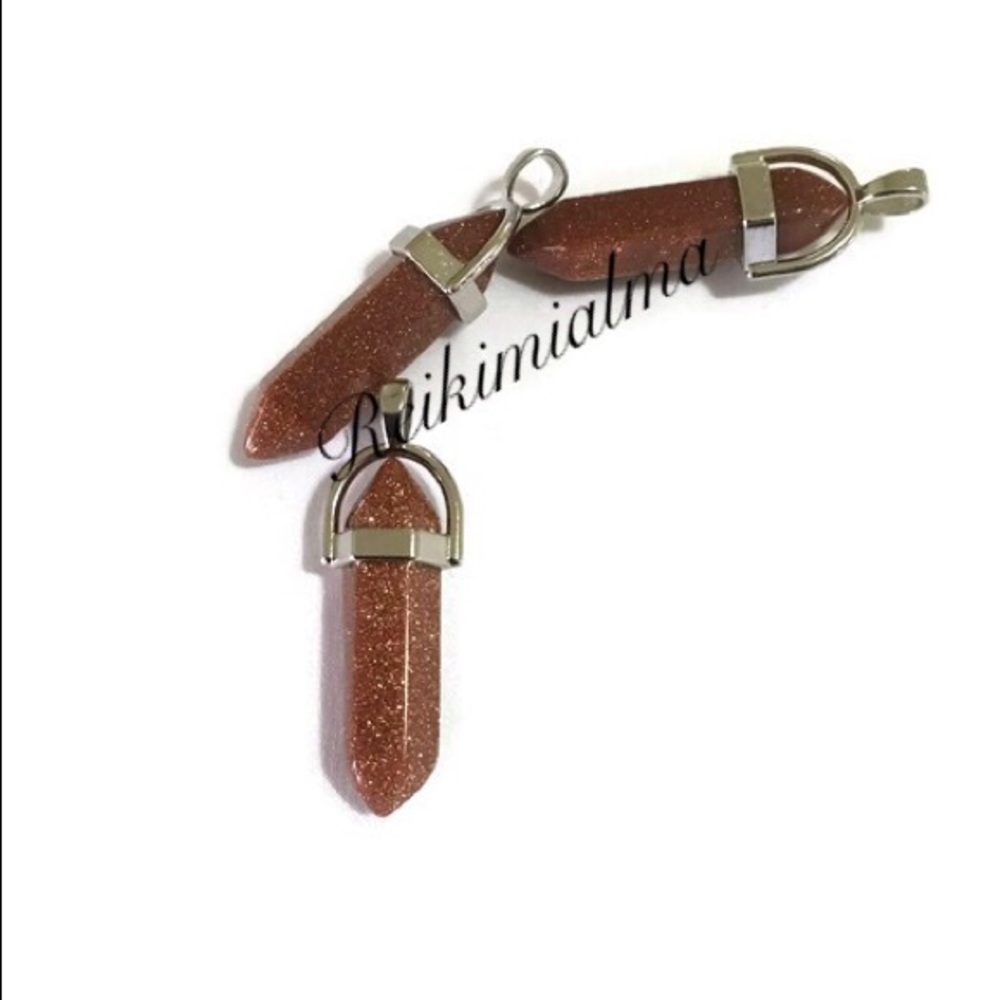 Goldstone Sparkly Reiki Infused Silver  Necklace
